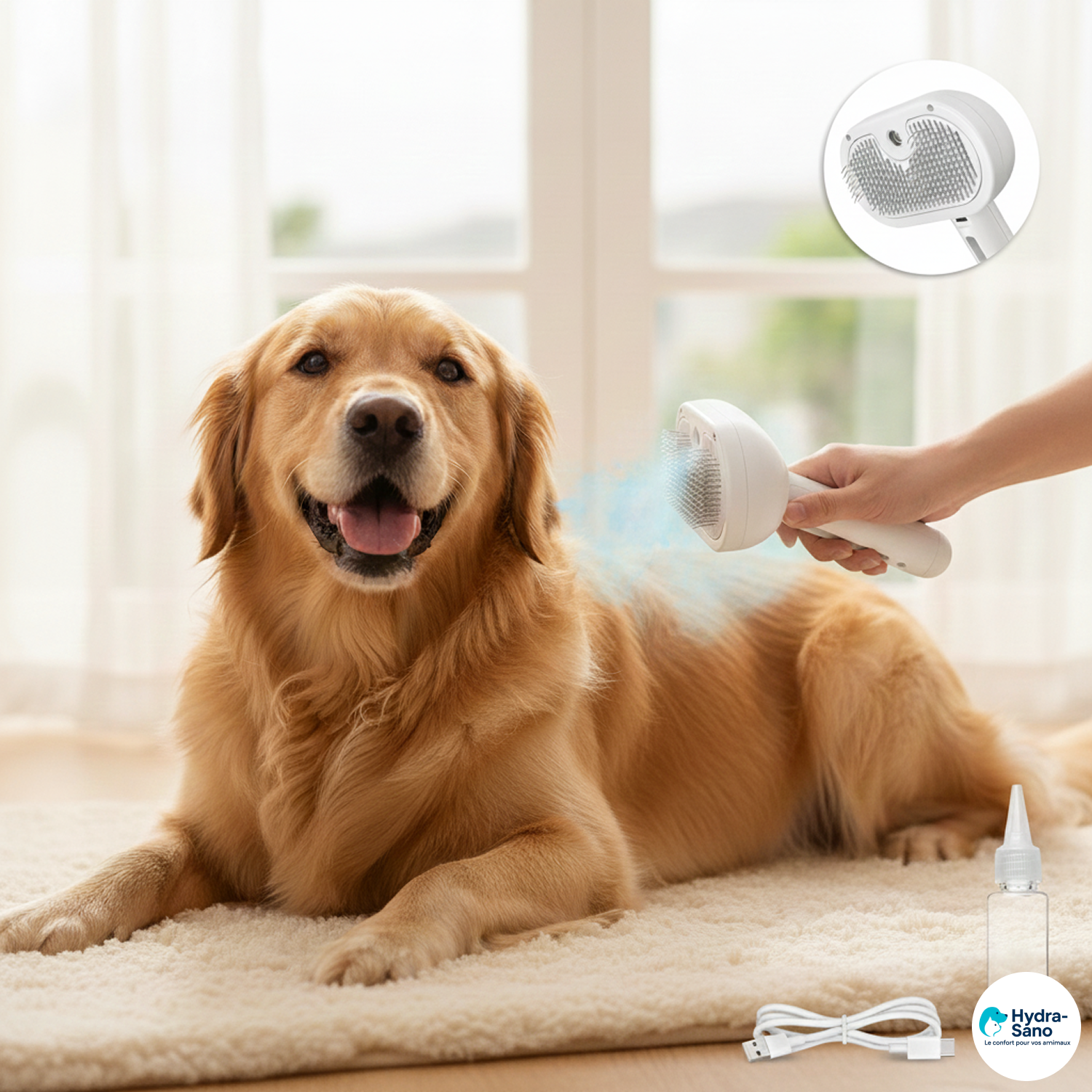 BROSSE A POIL VAPEUR POUR CHIEN ET CHAT